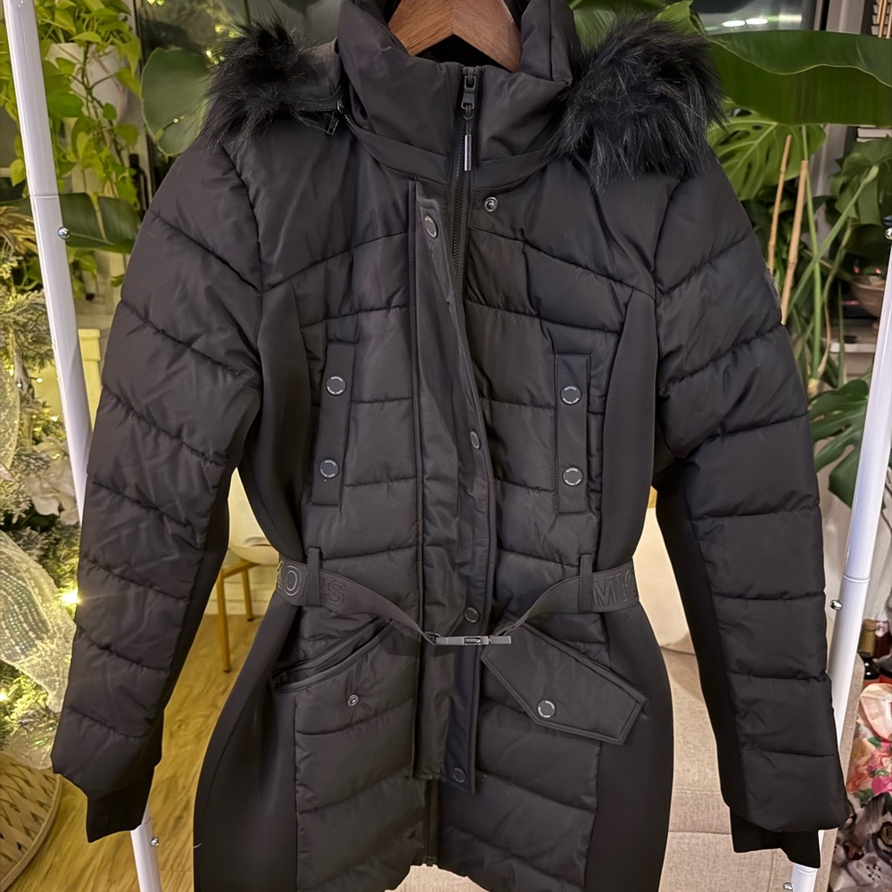 Michael Kors Belted Black Puffer Coat | Size S | NWOT